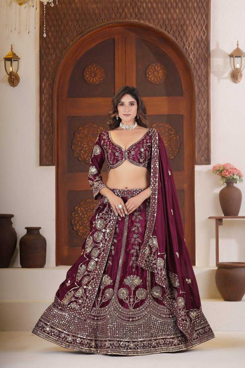 Chinon Silk Designer Sequins Lehenga Outfits